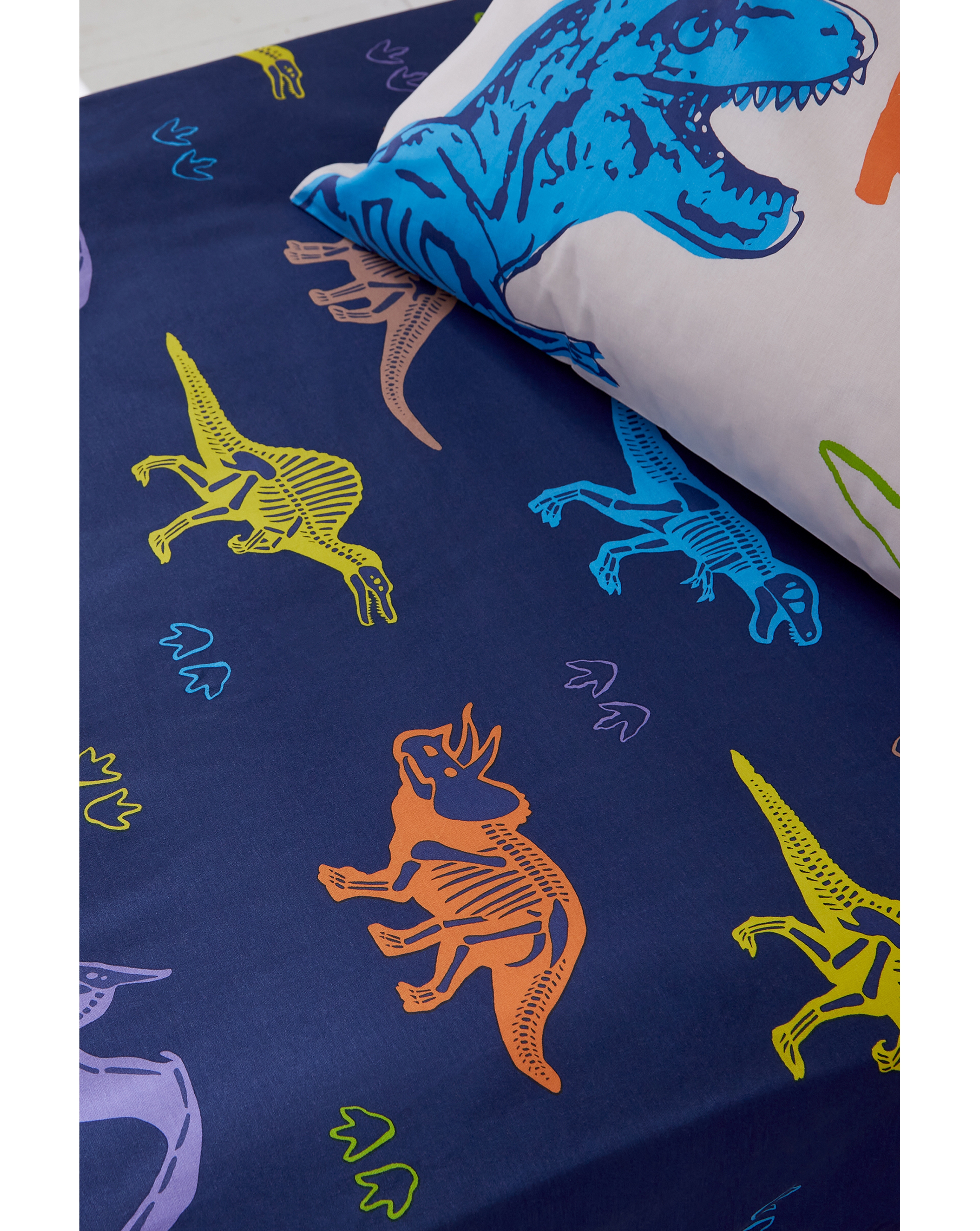 Catherine Lansfield Men's Blue Cl Prehistoric Dinosaurs Fitted Sheet 15Cm